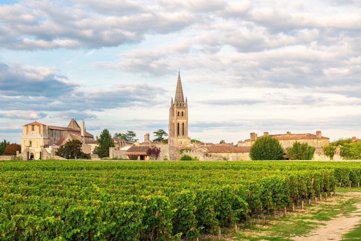 Bordeaux vineyards and Dordogne village